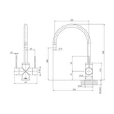 Phoenix Vivid Slimline Twinner 220mm Gooseneck Sink Mixer